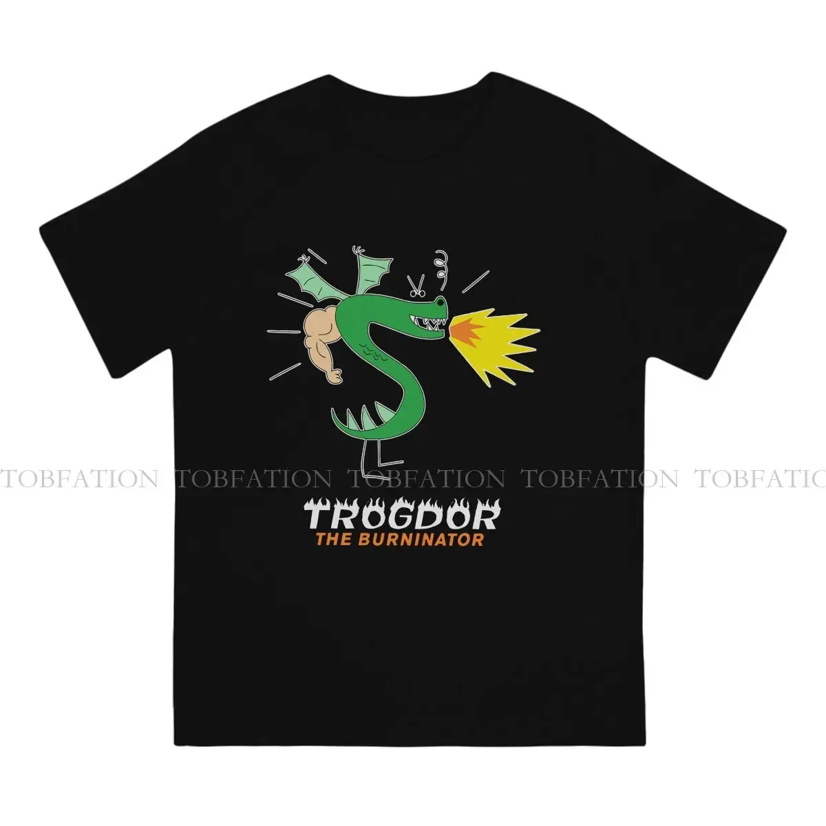 Meme TShirt for Men Trogdor the Burninator Dragon Essential Humor Summer 100% Cotton Tee T Shirt High Quality Trendy Fluffy