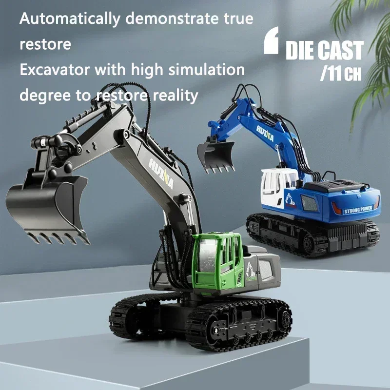 

1:18 Excavator Vehicle Electric Large Model Alloy Excavator Hook Machine 11 Channel Engineering Vehicle Rc Festival Toy Gifts