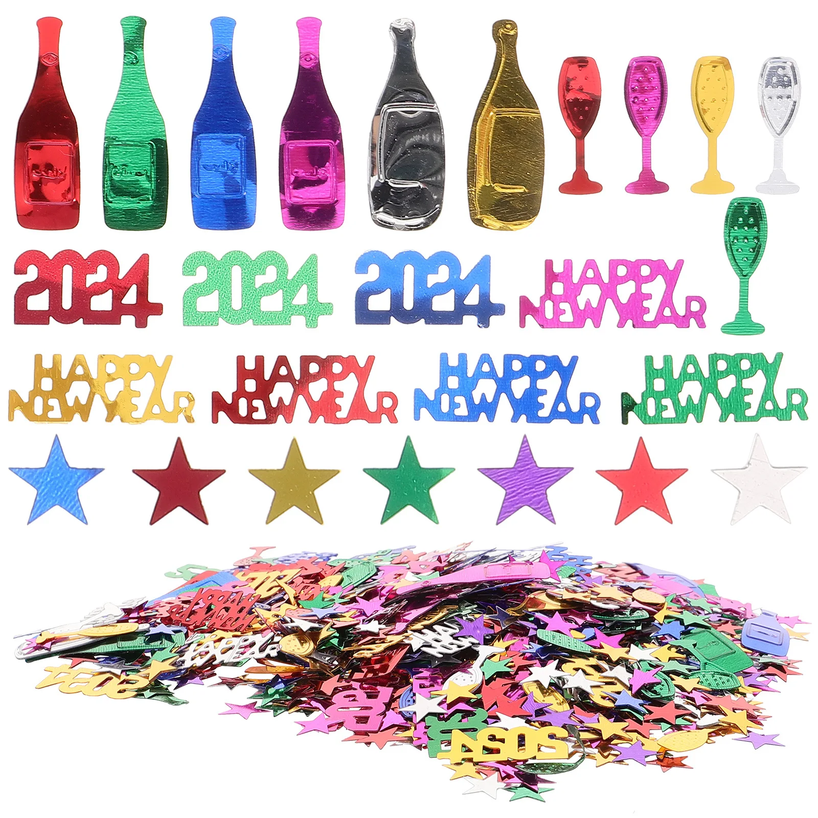 

New Year Eve Party Scatters Festive Confetti Decoration Table Ornament for 2024 Party Supplies 2024 Confetti Scatters for Decor