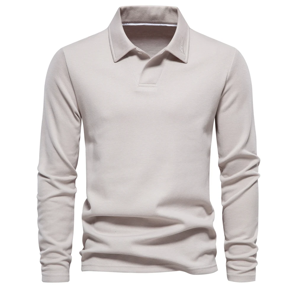 AIOPESON Męska koszulka polo z haftem Modna koszulka polo z kołnierzykiem Casual Social Luxury Golf Shirt