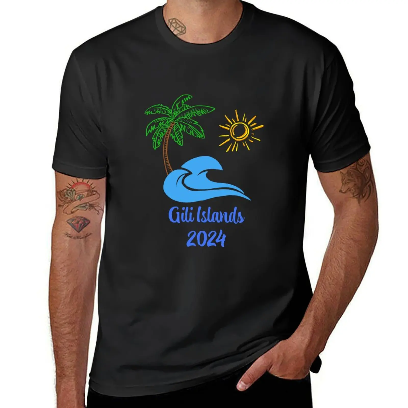 Gili Islands 2024 T-Shirt animal prinfor boys summer clothes Short sleeve tee mens plain t shirts