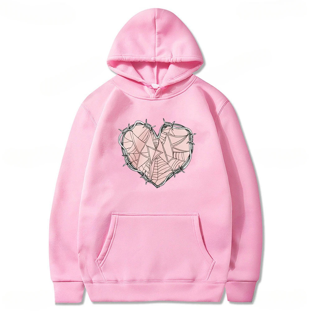 2024 Fashion Clothes XPLR Sam and Colby Merch Web Heart Hoodie Long Sleeve Women Men Sweatshirt Casual Style Harajuku Streetwear