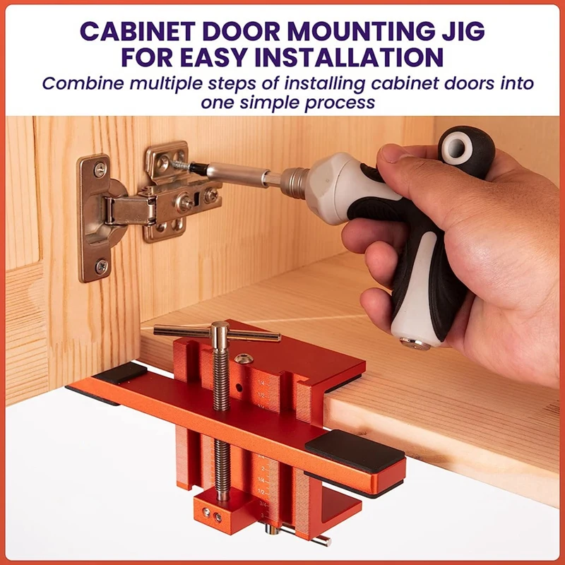 Door Hinge Jig Aluminum Alloy Tool Fit For Cabinets With Face Frame Or Frameless - Supports, Positions, Levels