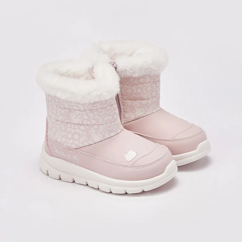 Dave Bella Winter Children Boots For Little Girls Fashion Girl\'s Pink Boots Plush Fur Warm Cotton Kid Shoes DB4242055