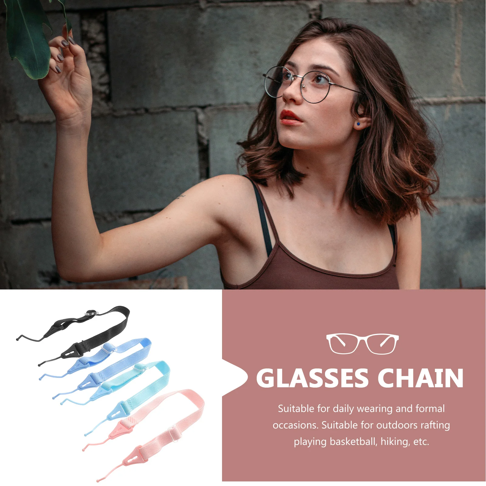 

4pcs Adjustable Glasses Holders Neck Sunglasses Straps Anti-Skid Eyeglass Accessories Replacement For Sports Outdoor Activities