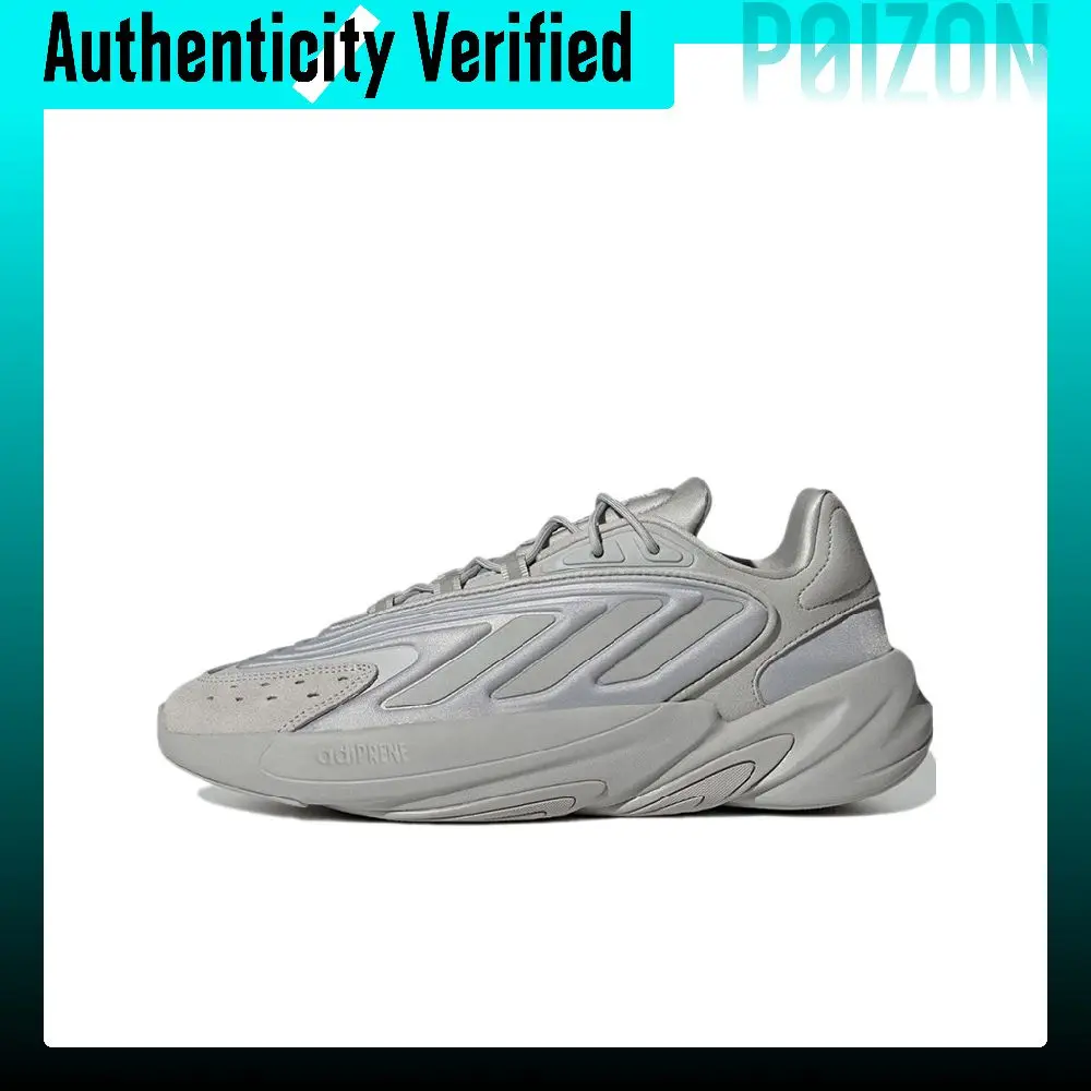 Adidas Originals Ozelia Synthetic Leather Cushioning Slip Resistant Low top Chunky Sneakers Unisex Silver Gray H04252