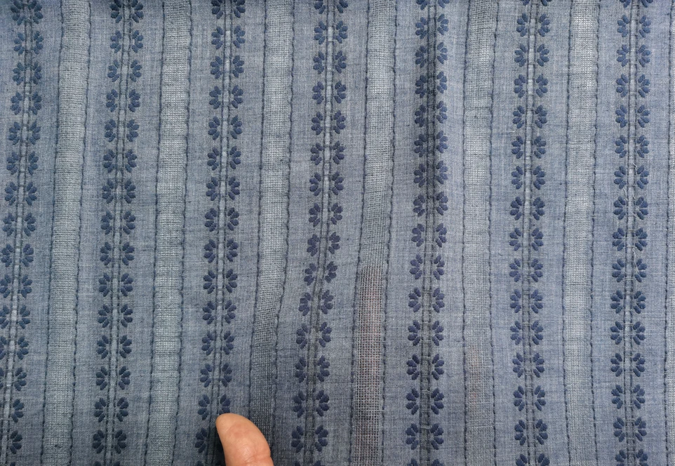 1 Meter x 1,4 Meter Blumen-Jacquard-Baumwollgaze-Stoff für Hemden im Sommer – Detail 27