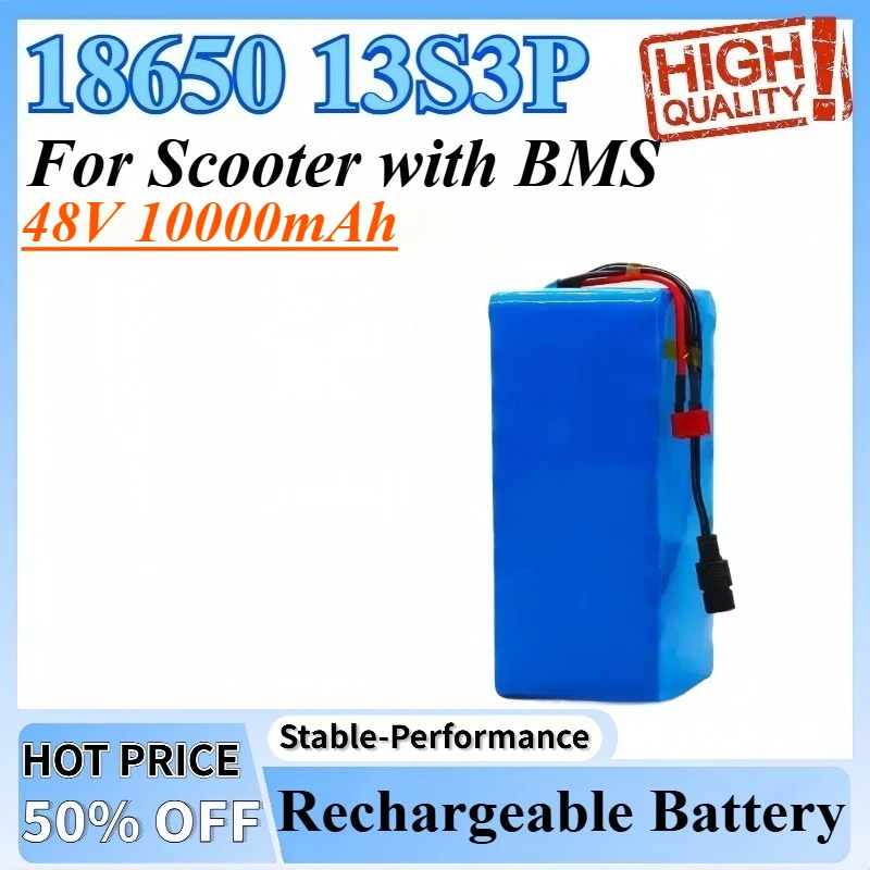 

18650 13S3P 48V 10000mAh Lithium-ion Battery Pack For Scooter With BMS