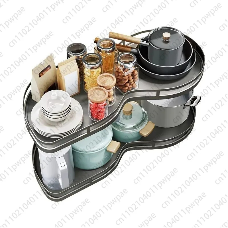 

Kitchen Cabinet Corner Swing Tray, Tableware Storage Combination, Tableware Room Corner Cabinet Pull-out Shelf