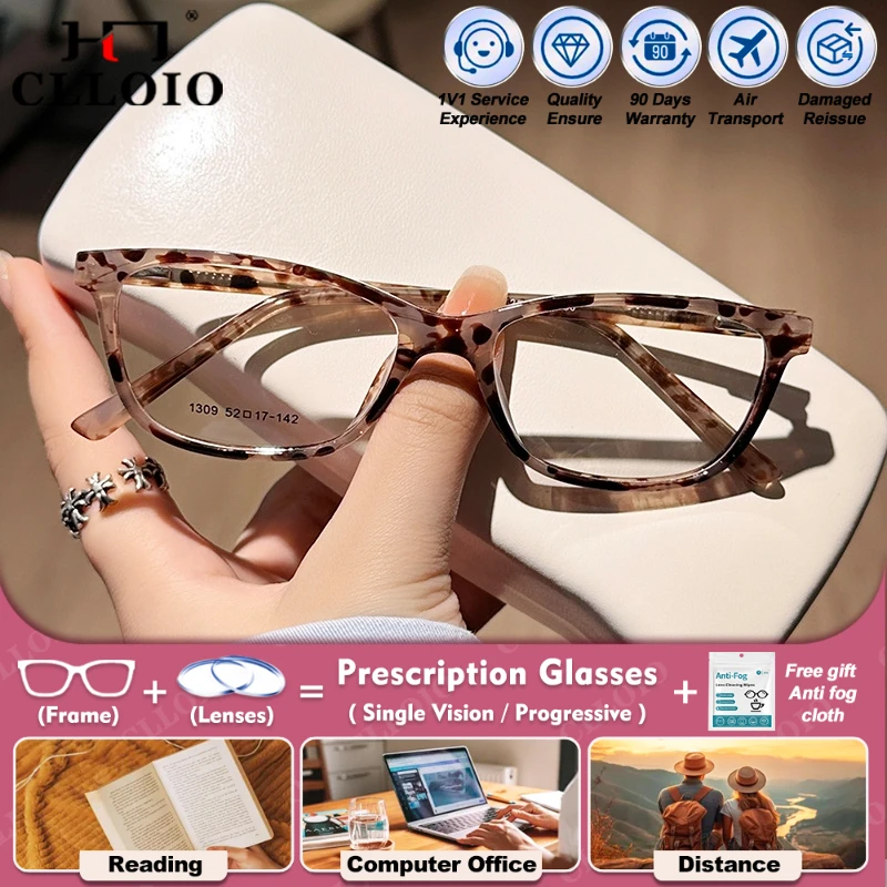 

CLLOIO Women Ultralight Comfortable Myopia Optical Prescription Glasses Blue Light Blocking Progressive Computer Reading Eyeware