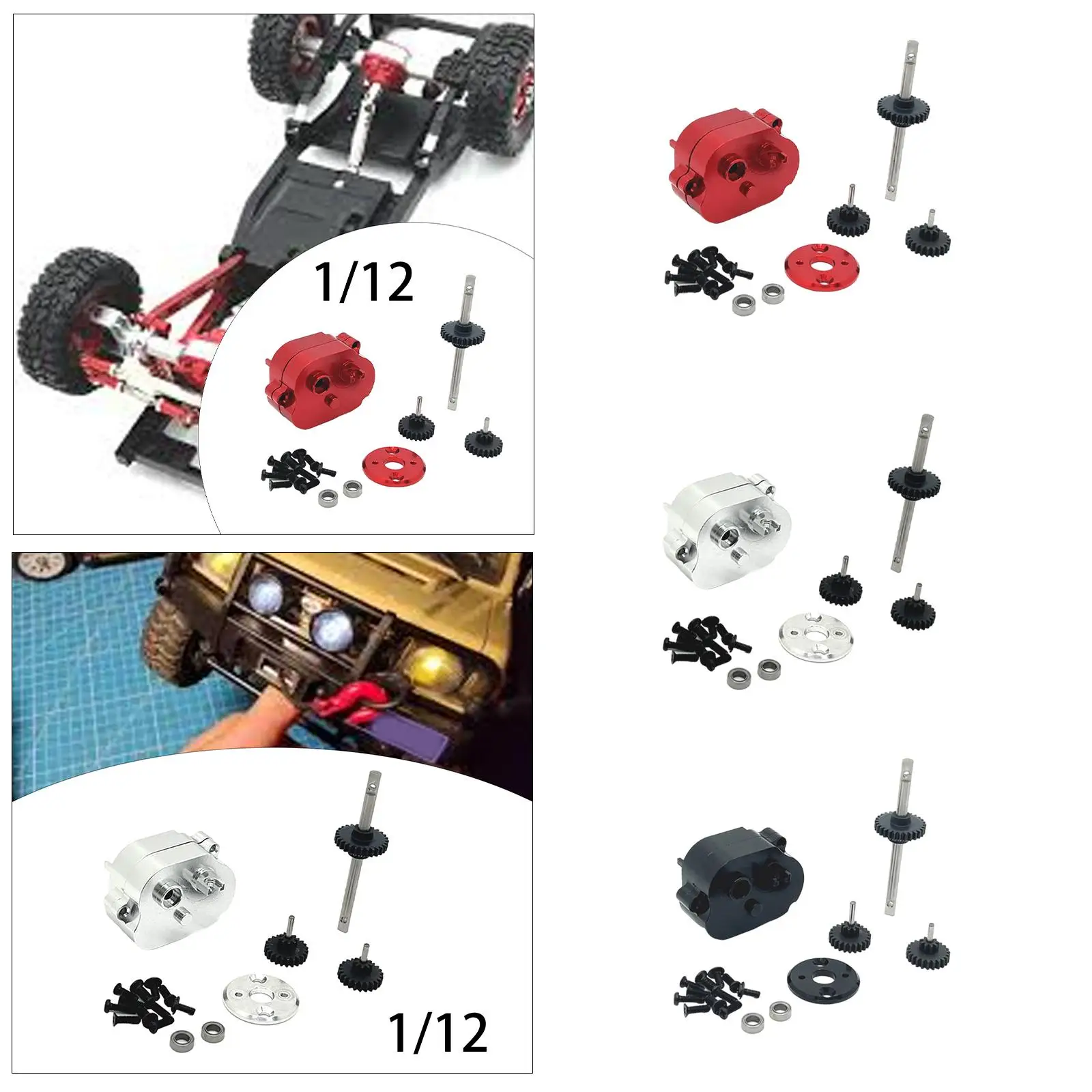 1/12 Schaal Wave Box Eenvoudig te Installeren Auto Model Vervangingen Onderdelen met Lager Center Versnellingsbak voor MN168 MN82 LC79 MN98 Hobby Auto