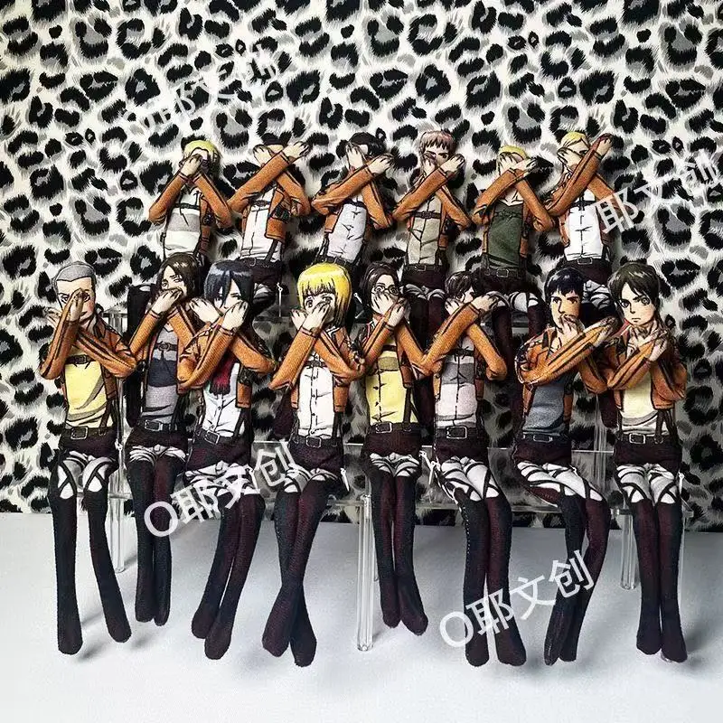 attacks-on-titan-levi-ackerman-zeke-jaeger-eren-jaeger-annie-armin-arlert-erwin-smith-mascot-costume-plush-doll-for-cosplay