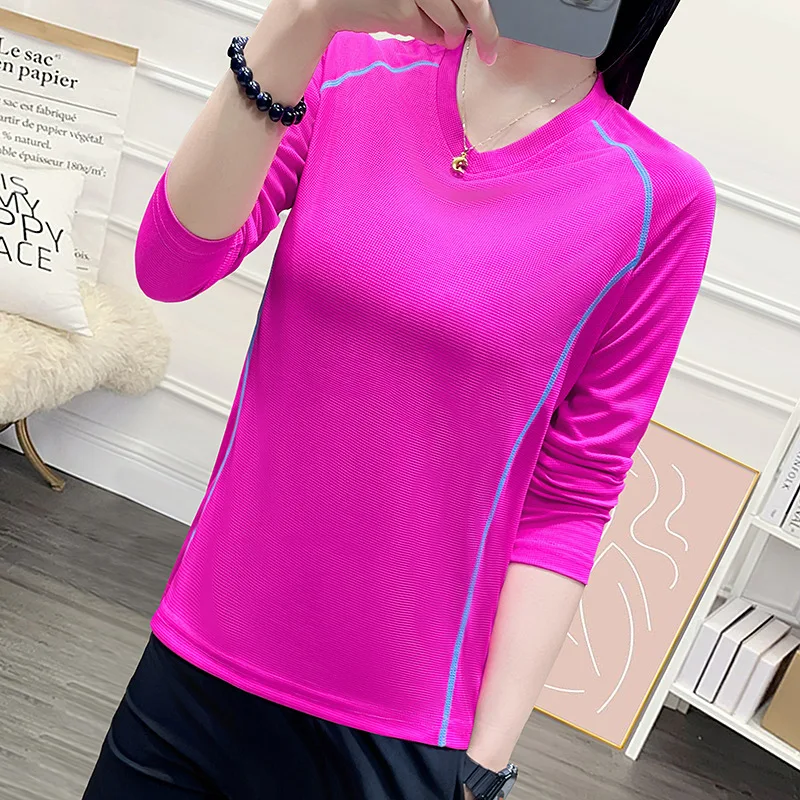 

Quick-drying Hiking T-shirt Breathable Sporty-casual Women's Figure-hugging High-stretch Yoga Running Fitness Workout Wear