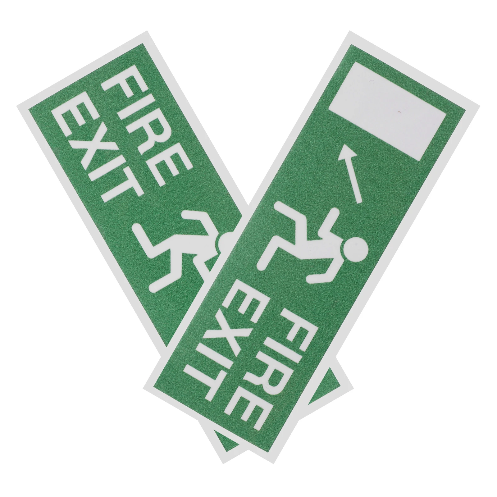 

2 Sheets Waterproof Warning Sign Stickers Paper Fire Exit Signs Emergency Backup Lighting Easy Install Peel Stick