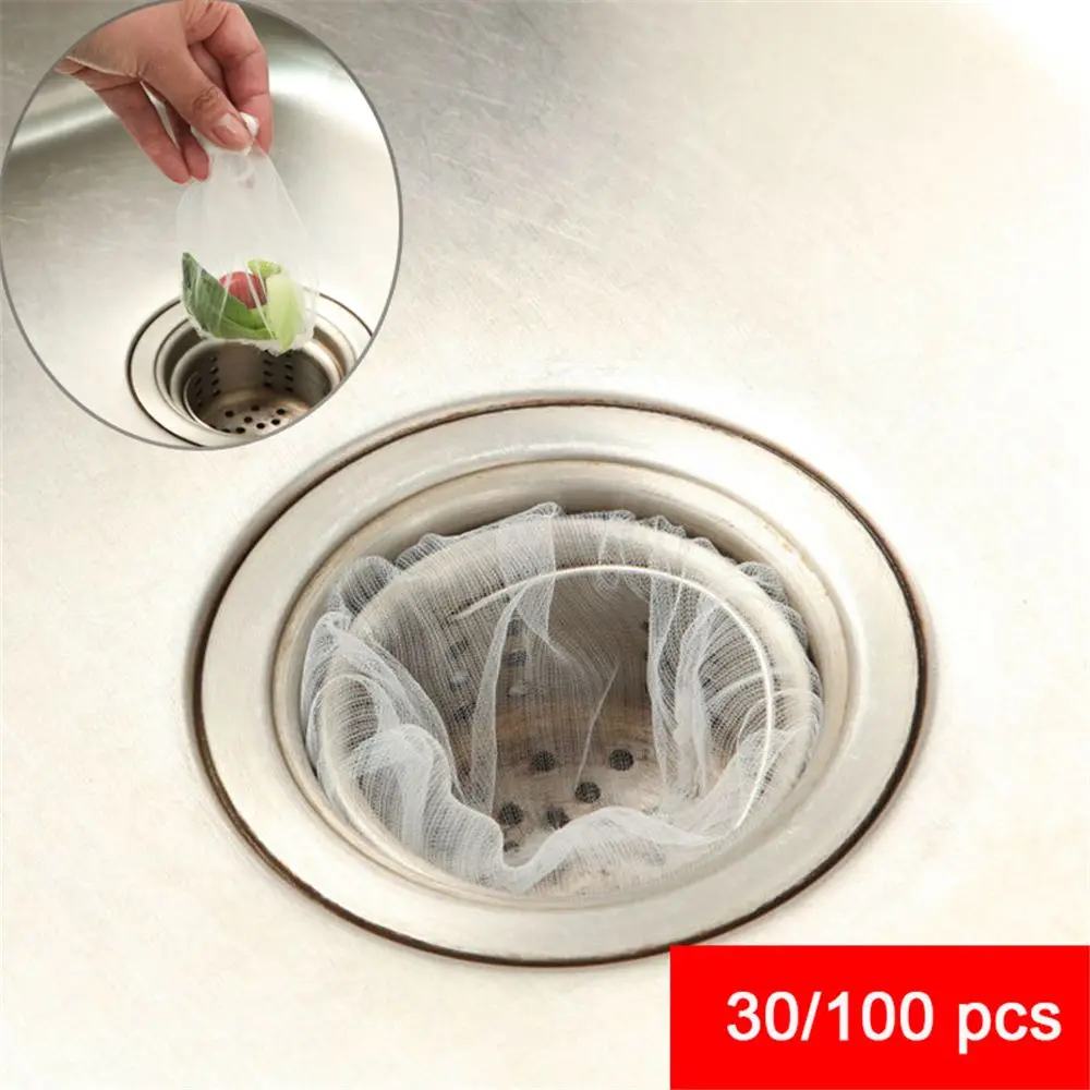 

Nylon Disposable Hair Isolation Garbage Bag Clogging Prevent Kitchen Drain Residue Collector Sink Strainer Filter Net