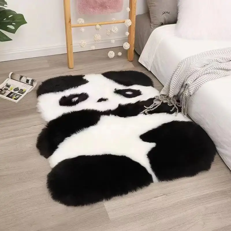 Wool-like Panda Koala Animal Shape Carpet Mat Mattress Living Room Bedroom Sofa Mat Artificial Fluffy Carpet Floor Covering