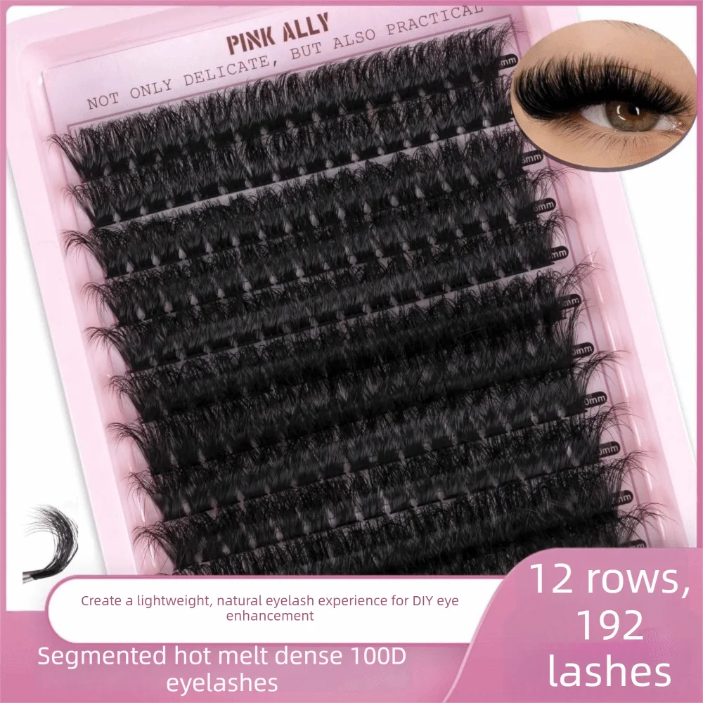 

12 Rows Full Strip False Eyelashes Bond and Seal Natural Look DIY Lash Extension Kit Cluster Design Handmade Eye Makeup Tools