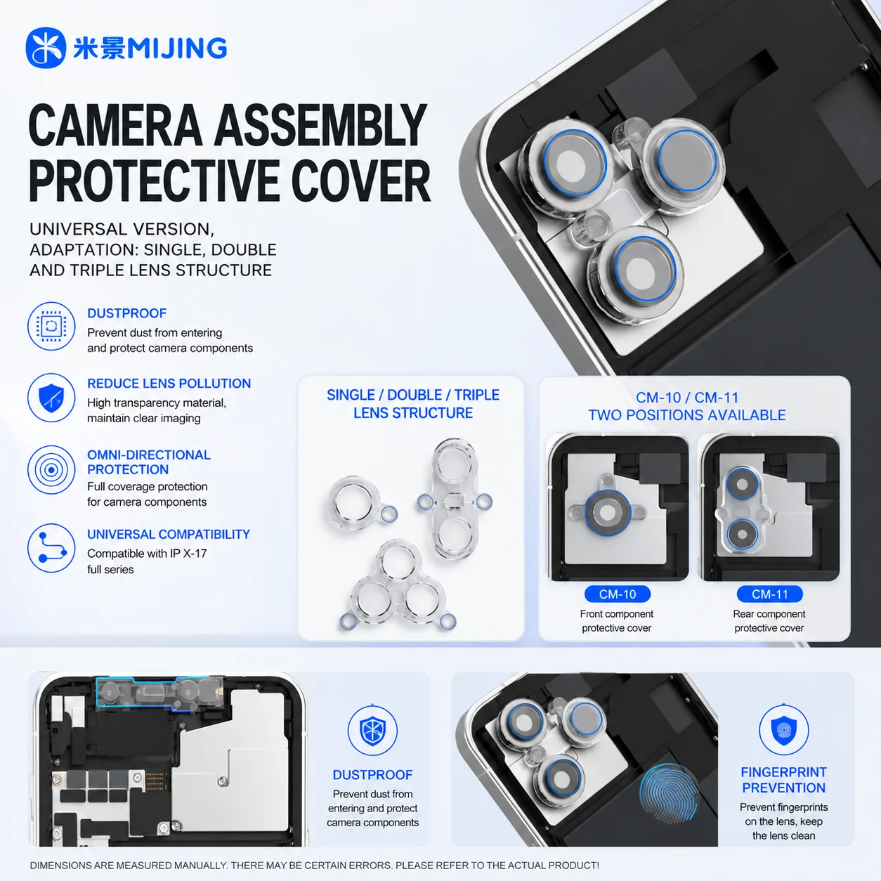 MIJING Camera Assembly Protective Cover Universal Version  Compatible With IP X-17 Series Single Doubleand Triple Lens Structure