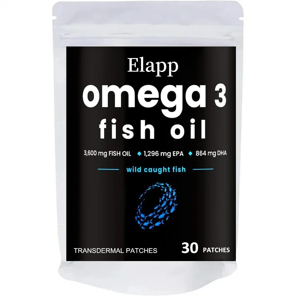 30 Patches Omega 3 Fish Oil Transdermal Patches Support Heart, Brain, Joints, Skin, Eyes & Immune Health