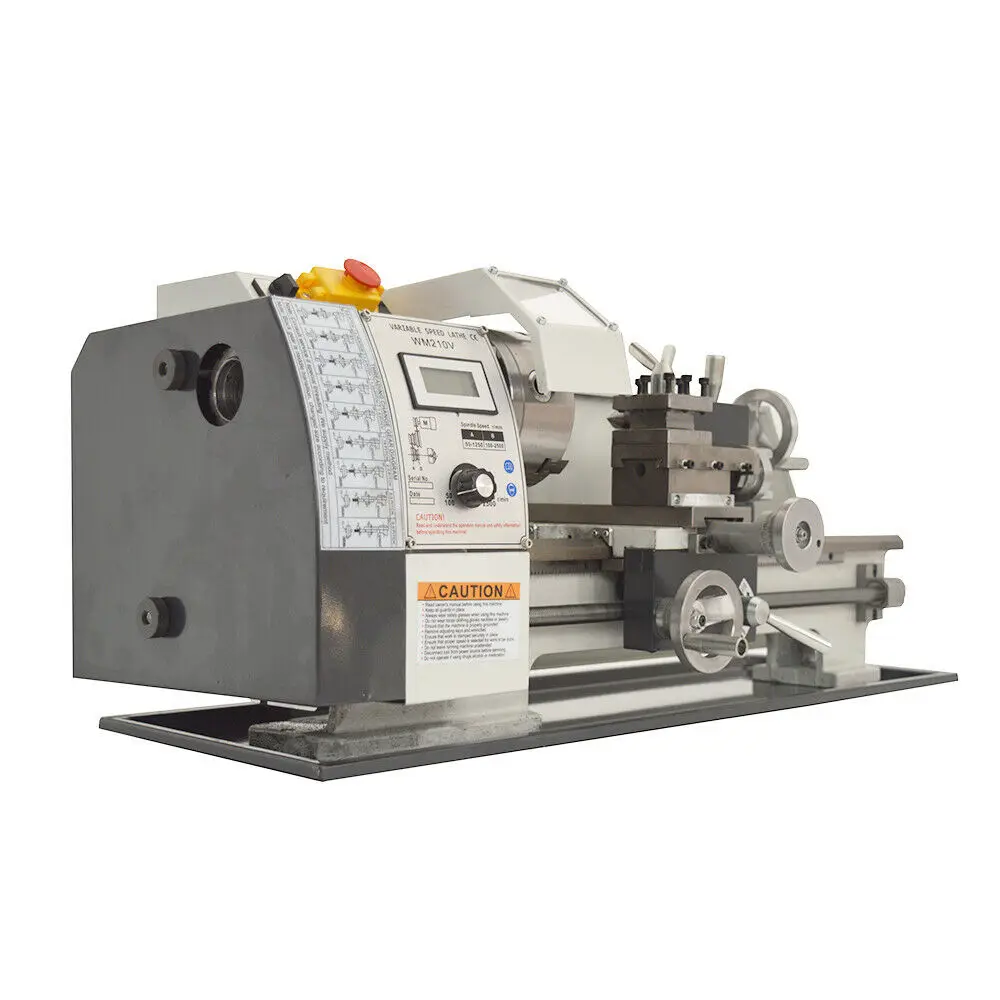 Benchtop Precision Mini Metal Lathe 1100W Single Phase Variable Speed 0-2500PRM For Turning, Drilling, And Threading