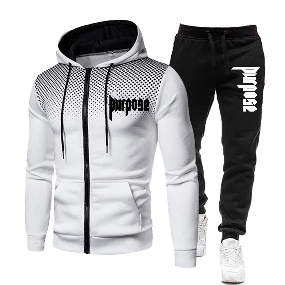 

Men's hooded sports shirt sets, comfortable tops, fashionable outdoor wear casual jackets, zipper jackets and sports jackets