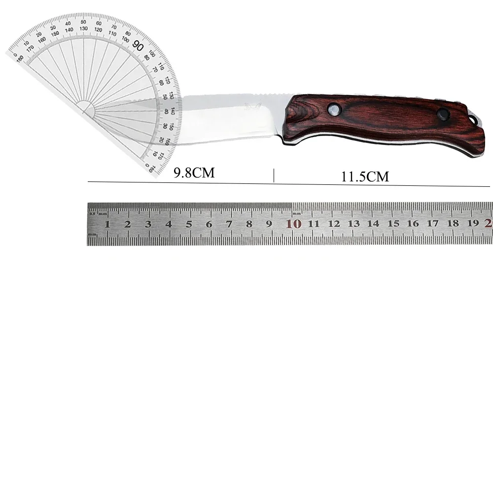 BM 15002 Hunt Mountain Tactical Fixed Blade Knife Wooden Handle Camping Self Defense Wilderness Survival Straight Knife