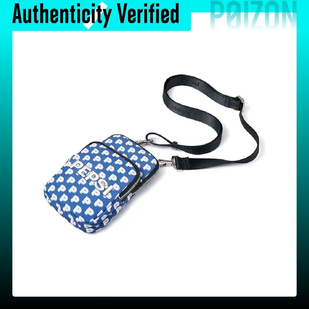 Pepsi Nylon Fabric Cell Phone Pouch, Crossbody Bag Regular Unisex Marine Blue BB02A213240