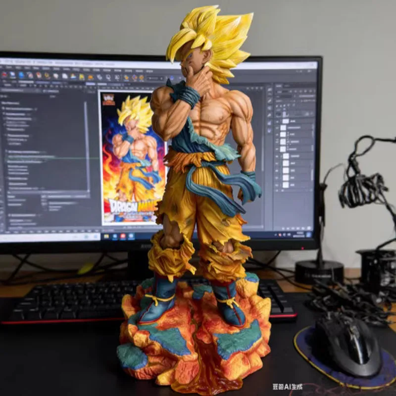 

Dragon Ball First Super Saiyan Goku Battle Damaged Pinch Face Anime Figure Desktop Collectible Statue Model Decor Gift For Fans