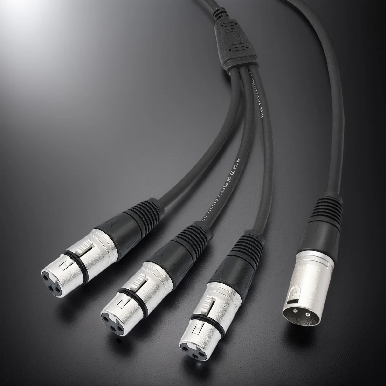 3Pin Y Splitter Cable Male To 3 Female Audio Cable Adaptor Wear Resist Balanced XLR Mic Cord for Mixer Microphone Amplifier