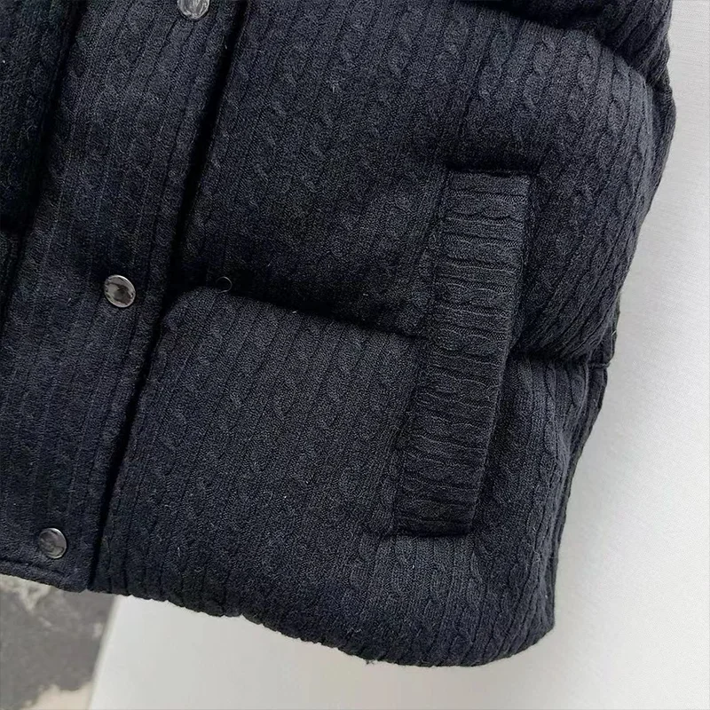 Wysokiej jakości damska kamizelka z bawełny z stójką, odzież zimowa, nowoczesna, stylowa, prosta odzież wierzchnia 25120516