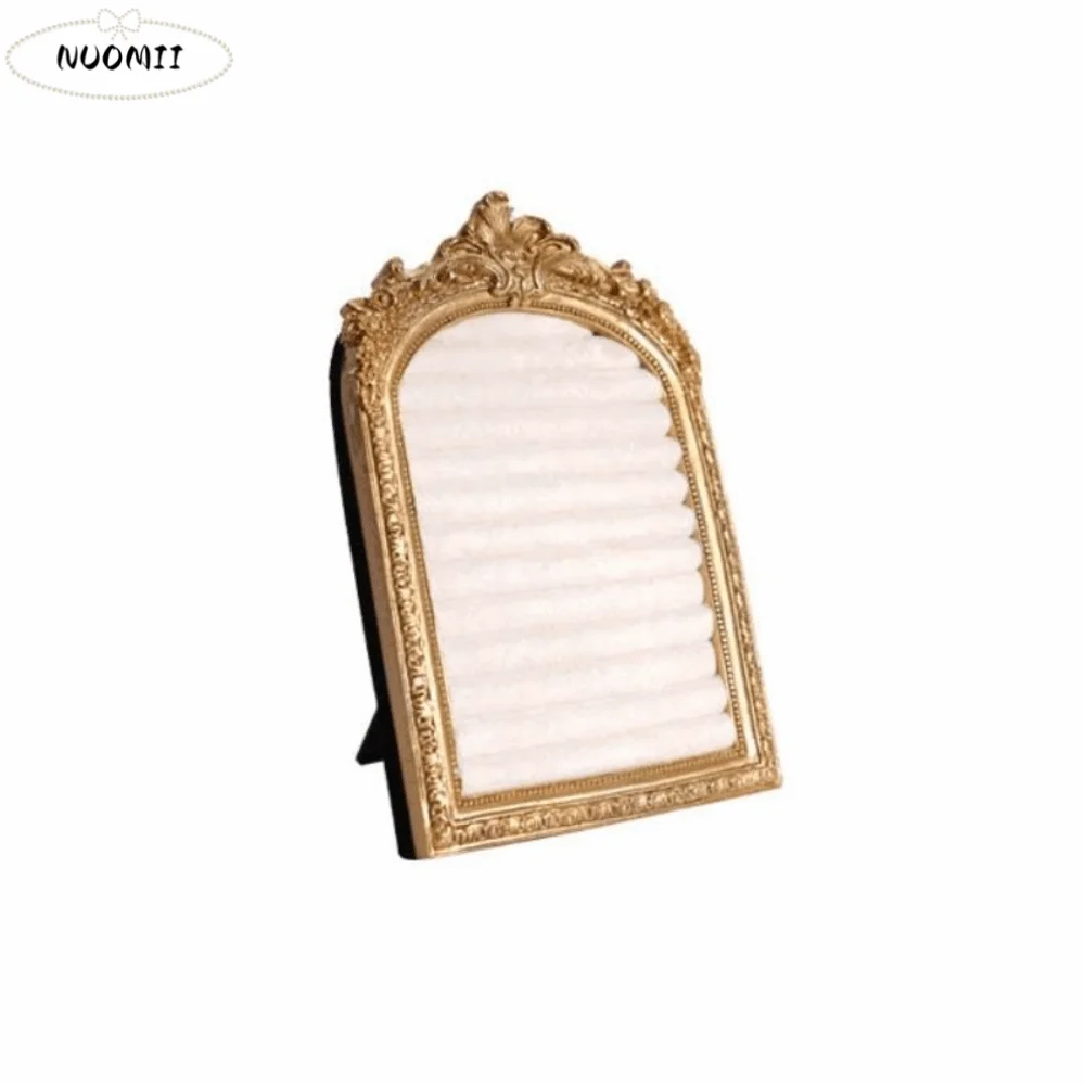 

Vintage Jewelry Storage Shelf Display Cabinet Large Capacity Velvet Earring Ring Shelves Space Saving Wear-resistant