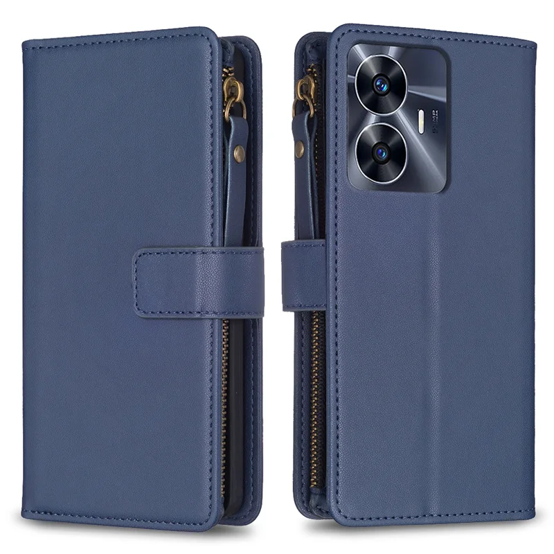 Realme C55 C53 C51 2023 Flip Case per OPPO Realme C55 Multi Card Zipper Wallet Leather Book Cover Realmi C53 C 55 C51 Funda