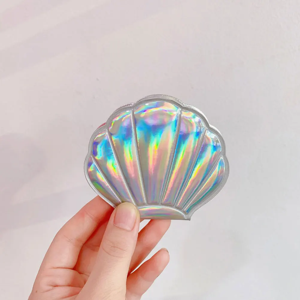 

4pcs Makeup Mirror Portable Foldable Shell Vintage Double Sided Exquisite Glass Travel Party Picnic Gift