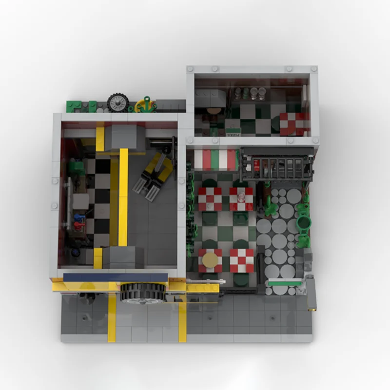 2170PCS Tuning Modular Workshop MOC Car Garage Modello Educazione Building Blocks Regalo