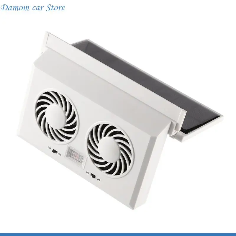 A2UC Car Exhaust Fan Solar Air Circulation Cooling and Heat Dissipation Rapid Cooling Ventilation Fan Low Noise