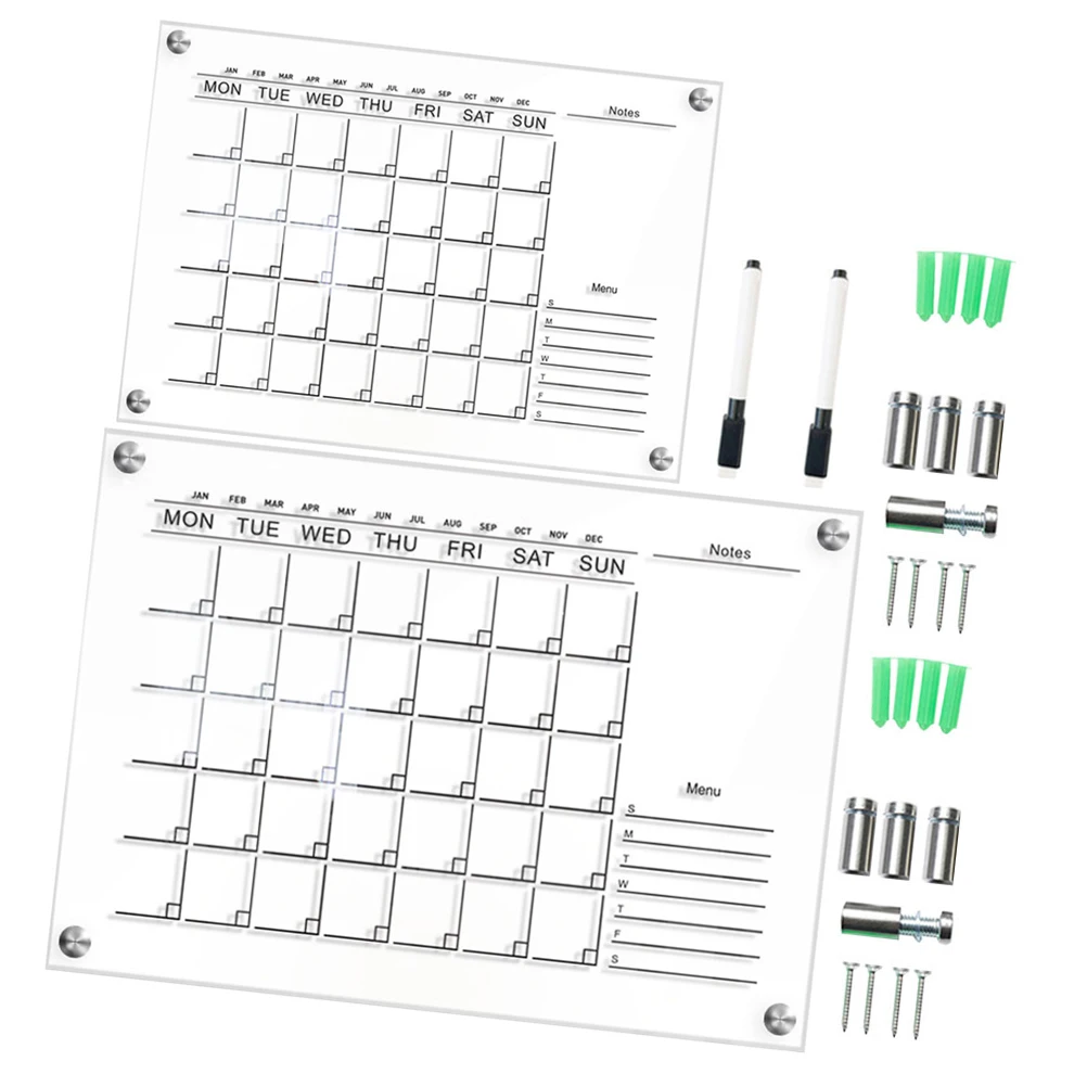 

1 set 1 Set Transparent Acrylic Dry Erase Handwritten Message For Office Home Wedding Wall Cubicle Use Weekly Planner Note Board