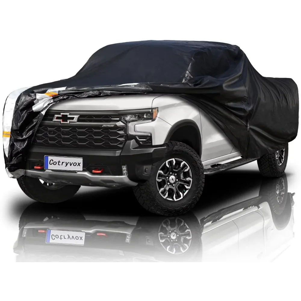 

Изготовленный на заказ чехол для грузовика Silverado 1500 для короткой кровати Crew Cab 1998-2026, дверная молния, 12-слойная внешняя защита