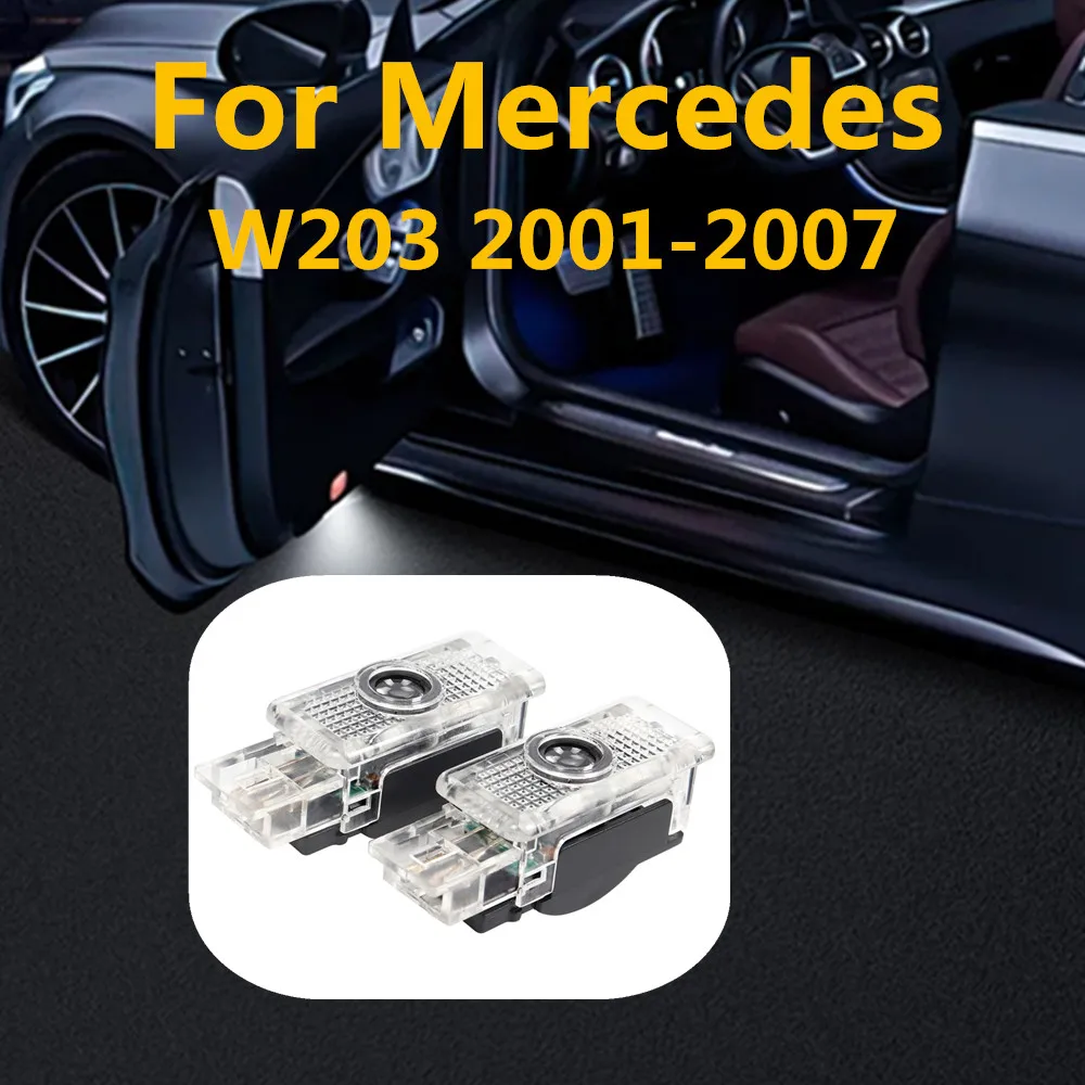 2X LED Car Door Welcome Logo Projector Ghost Shadow Light Accessories For Mercedes Benz C Class W203 R171 R199 W209 Maybach W240