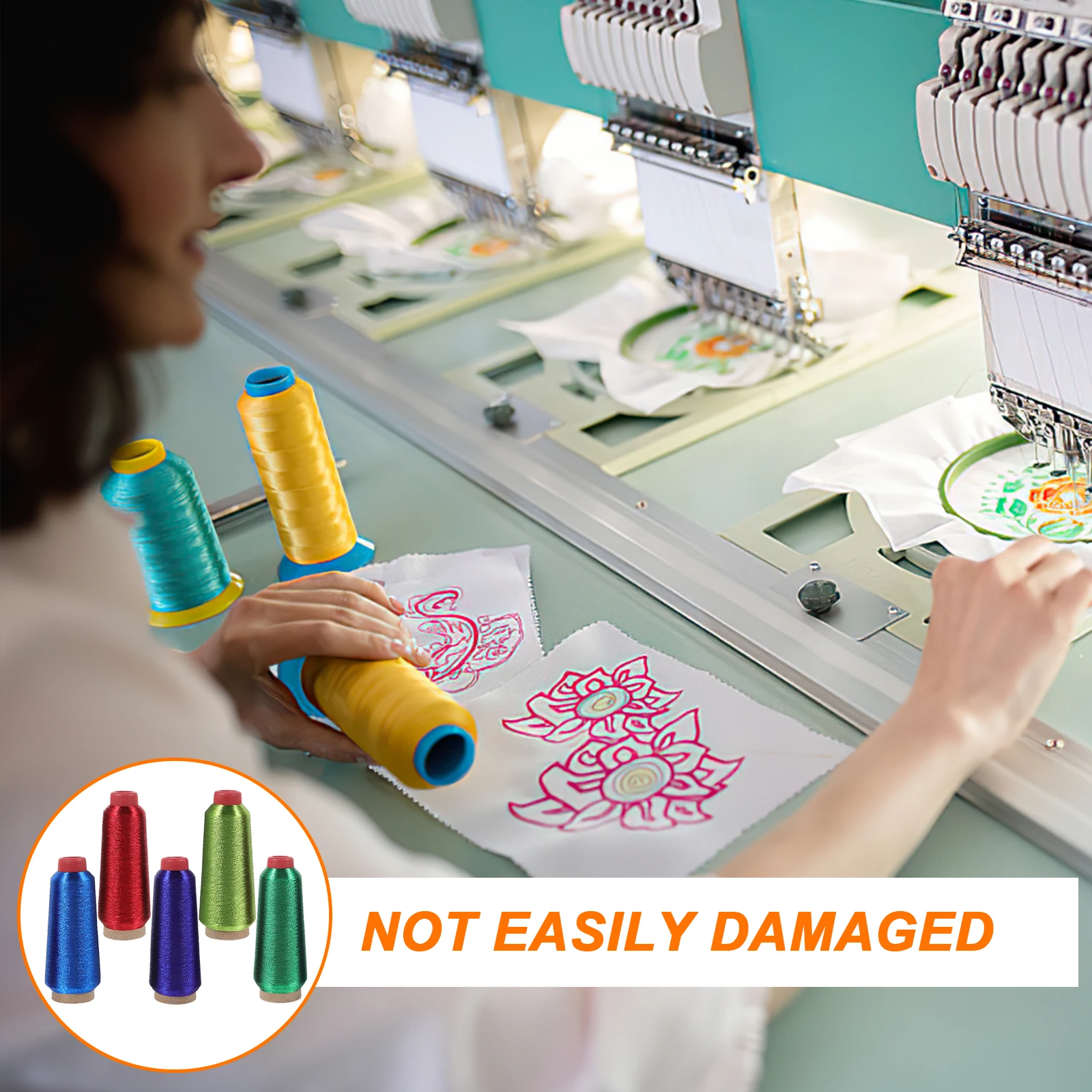 

5 Rolls Mixed Color Computer Embroidery Threads Cross Stitch Floss Durable Multi-Function Weaving Threads For Diy Crafts Kids