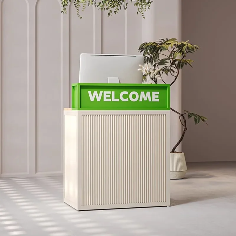 

-for Clothing Store Beauty Salon Company Reception Desk Wood Wood Grain Reception Desk