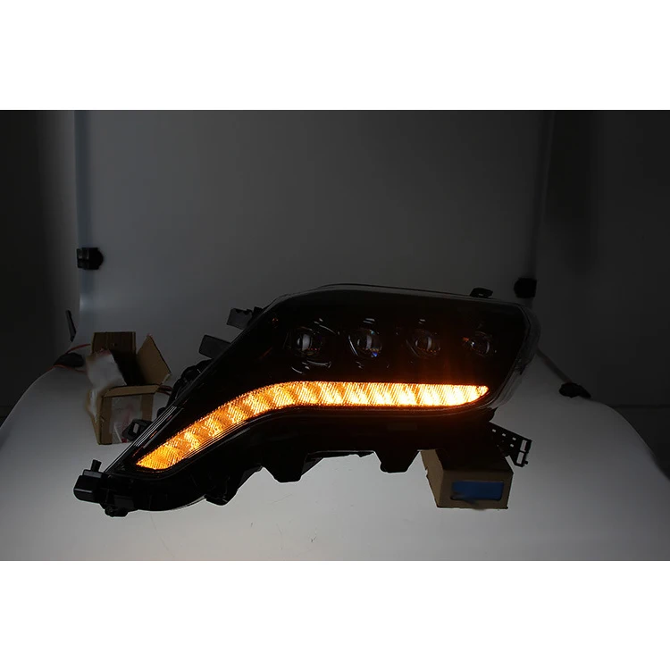 Phare antibrouillard avant pour Toyota Prado FJ150 2014-2017, accessoires d'éclairage, mise à niveau, LED DRL, 4 yeux, lentille dynamique, soleil, assemblage