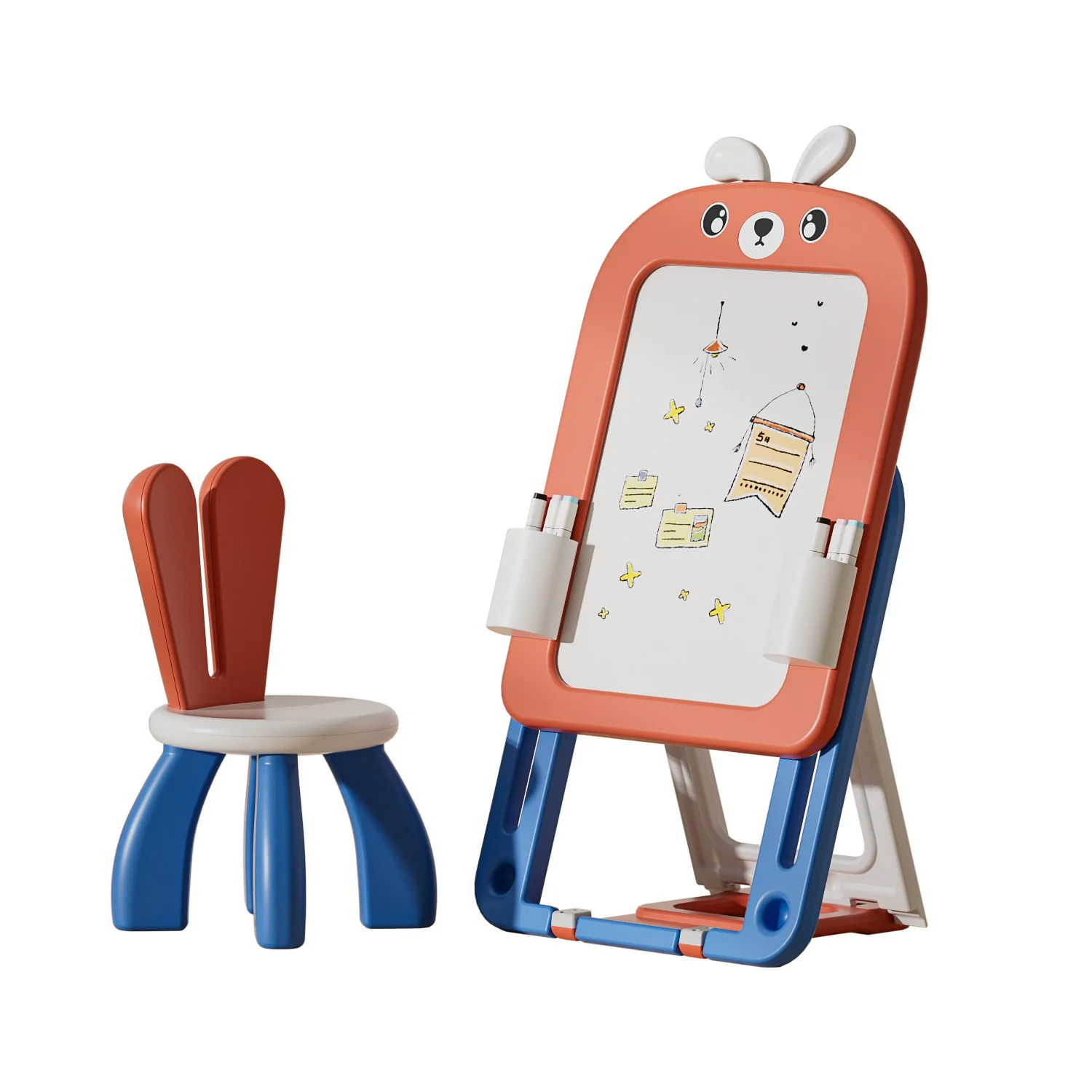 Children's drawing board bracket type household baby erasable dust-free graffiti writing board magnetic children's birthday