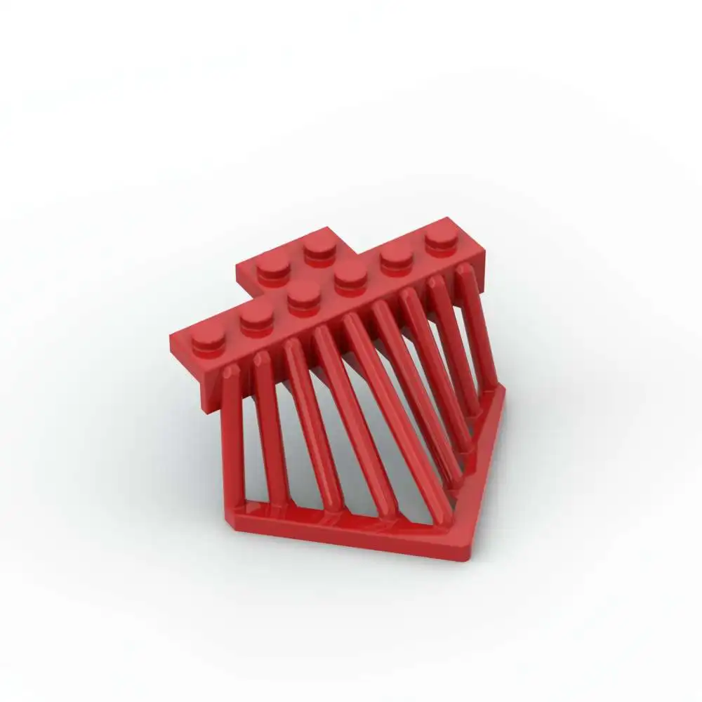 MOC 10PCS Part Bricks 90201 Train Cow Catcher 2x6 Building Blocks Set With Sloped Bars Compatible Vehicle Particle Toys Kid Gift