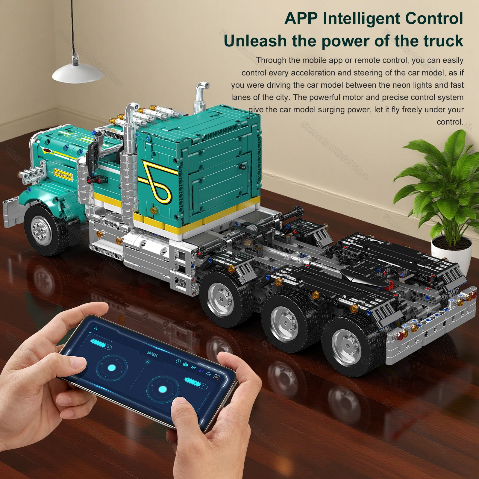 Mould King 13201 2064 Uds camión americano conjunto de bloques de construcción eléctricos aplicación remota Control servomotor de potencia niños adultos juguete