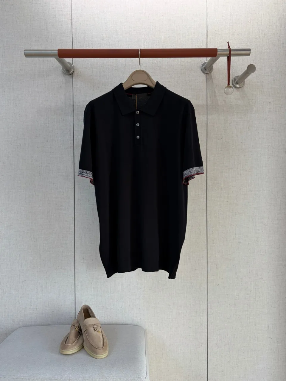 Men Old Money Style High Count Pique Mesh Knit Soft Dropped Comfortable Versatile Short Sleeve Polo Shirt