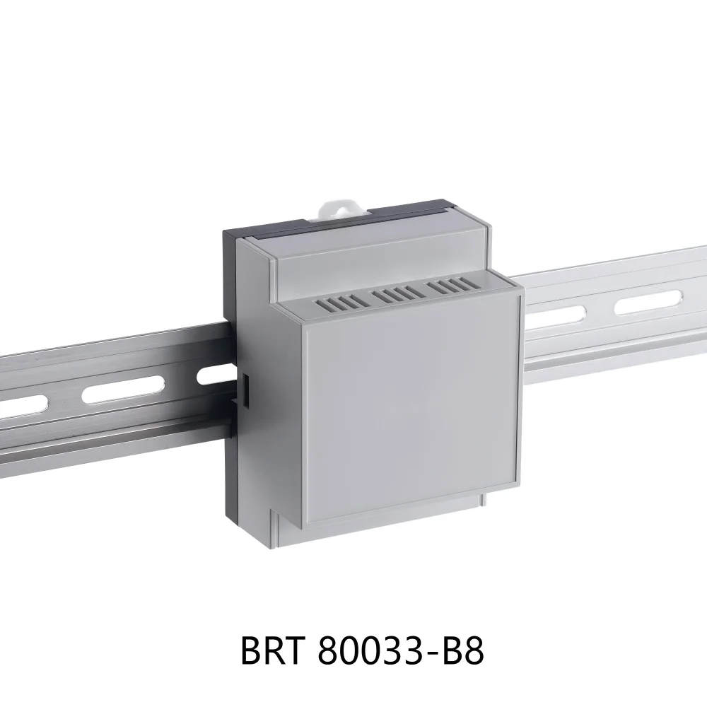Power Electronic Component Housing, Industrial Control Box Rail Installation, PLC Module Controller Housing BRT80033