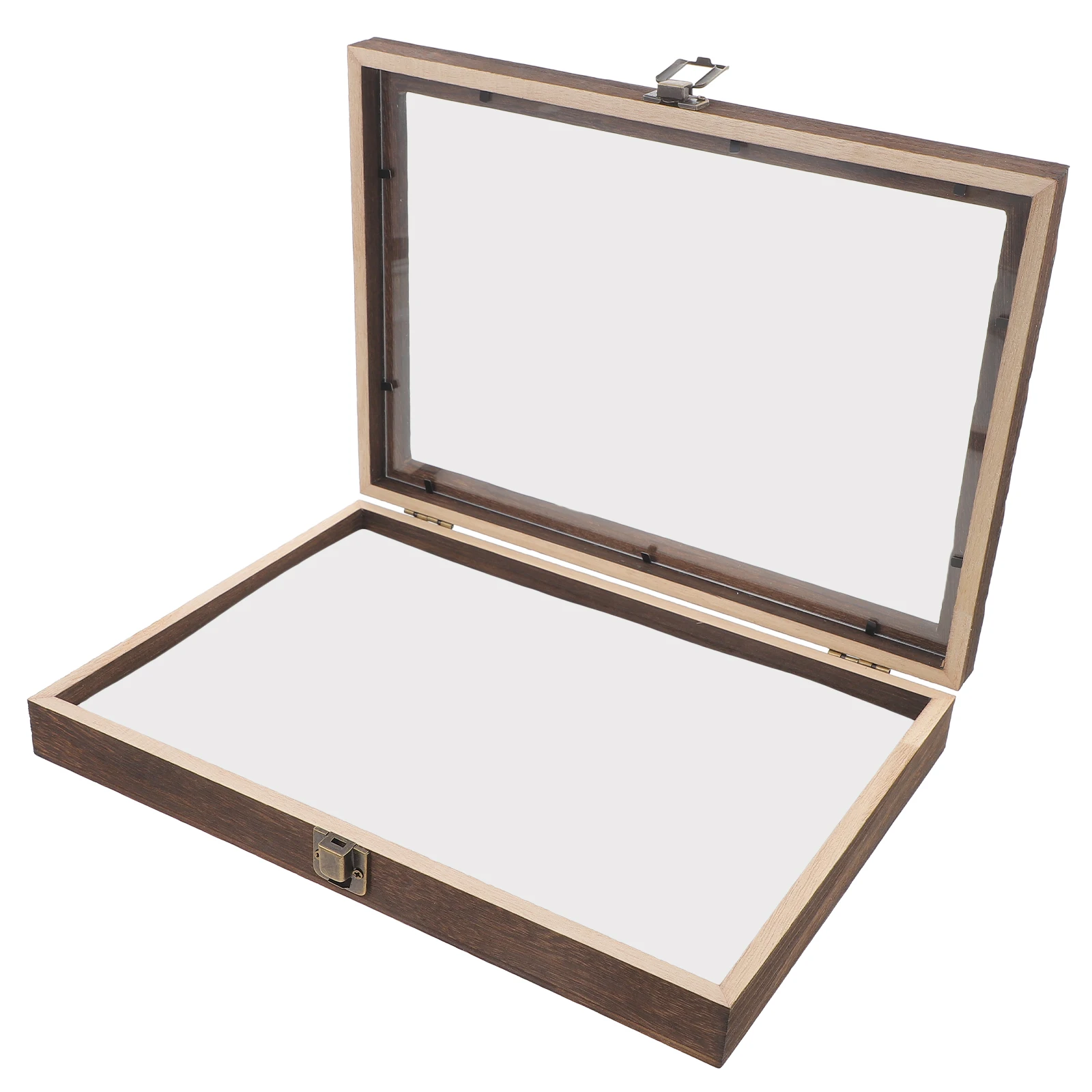 

1 Set Wooden Box Vintage Style Waterproof Moisture Proof Strong Natural Grain Easy Carry Large Capacity Specimen Storage