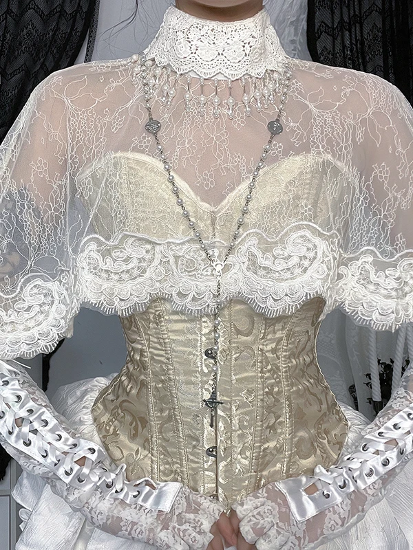 المرأة اليابانية Rojita نمط الحلو Y2k Blusas هالوين الزي الدانتيل بلوزة مثير شفافة شال الشيفون رقيقة Kawaii قميص #5