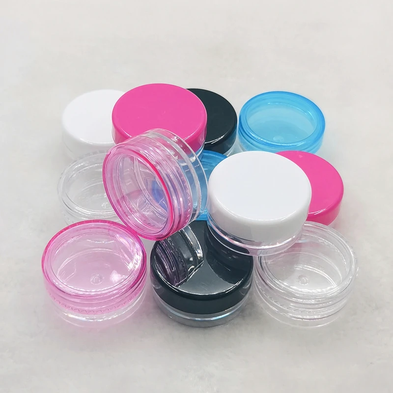 10 Stuks 3Ml Cosmetica Pot Box Make-Up Crème Hervulbare Fles Pot Container Ronde Fles Draagbare Plastic Transparante Behuizing