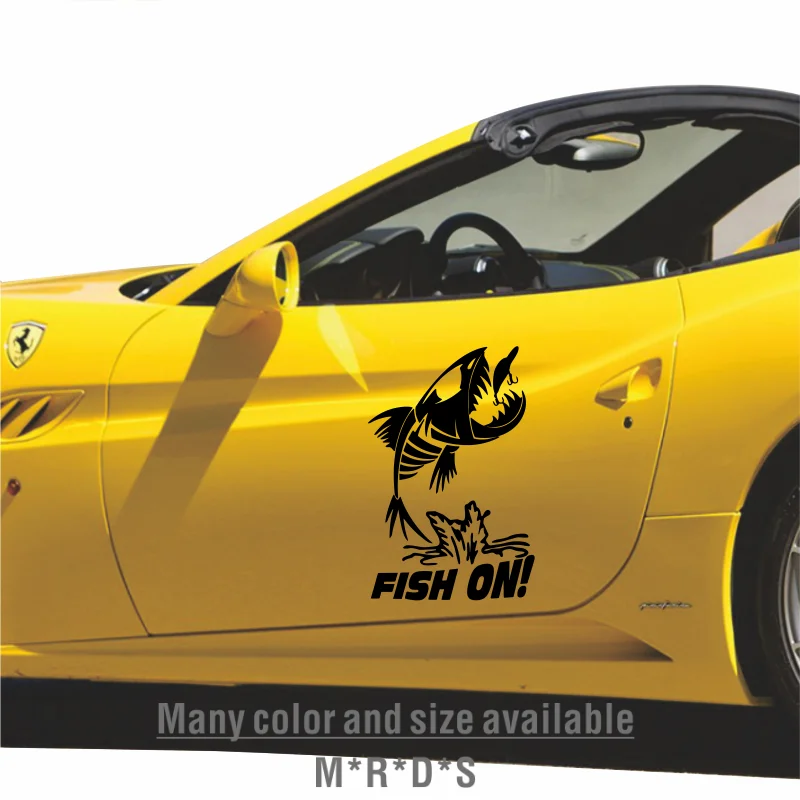 car sticker fish bone on fishing decal waterproof stickers on car rear bumper window vinyl die-cut #12